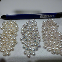 Perles d'Akoya d'eau douce rondes parfaites de 5-6 mm, lustre miroir métallique, perles en vrac pour la fabrication de bijoux fins DIY