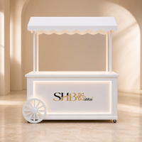 Chariot à fleurs en bois personnalisé avec éclairage LED, présentoir pliable et portable pour mariages, anniversaires, événements et location commerciale