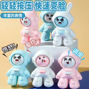 Jouet Lapin Astronaute Pierre-Papier-Ciseaux en Plastique à Visages Changeants pour Enfants de 2 à 4 Ans, Cadeau Nouveauté Unisexe - Product Image 2
