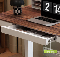Bureau debout électrique réglable en hauteur avec tiroirs, chargement USB, surface en bois, durable, table d'ordinateur pour jeux, facile