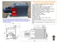 DLT.2V275 Bomba de Vacío de Paletas Rotativas de Dos Etapas Sellada con Aceite, Personalizada para Uso Industrial, 255m³/h, 10HP, Motor Trifásico ISO63/ISO40