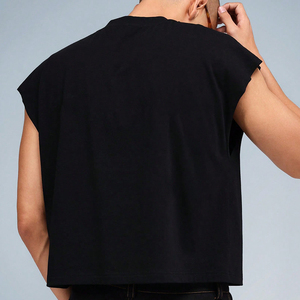 Custom Logo di alta qualità pesante scatola misura 100% cotone senza maniche oversize Cropped Cropped <span class=keywords><strong>T</strong></span>-<span class=keywords><strong>shirt</strong></span> <span class=keywords><strong>taglie</strong></span> <span class=keywords><strong>forti</strong></span> per gli uomini - Product Image 2