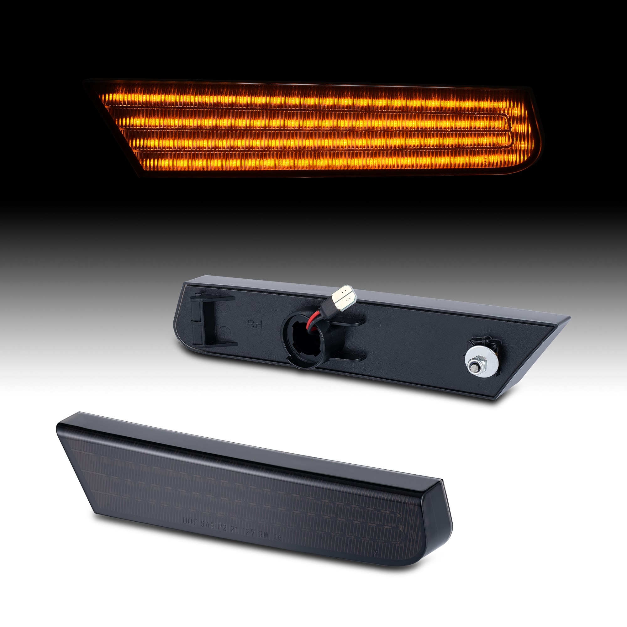 2pcs Clear/Smoked/Amber LED Side Marker Lights for 2002-2004