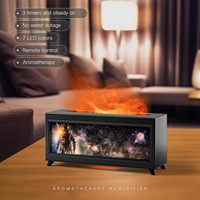 Humidificateur électrique à ultrasons effet cheminée, diffuseur d'aromathérapie à brume froide, télécommande, lumière changeante de couleur, faible bruit, pour la maison