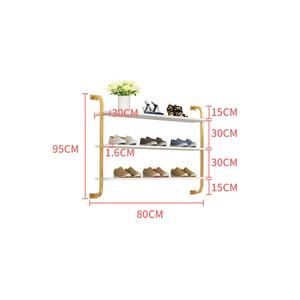 Montaje gratuito 3-5 capas de longitud 80 / 100 / 120 CM tiendas de <span class=keywords><strong>ropa</strong></span> bolsas montadas en la pared de Metal dorado estante de exhibición de zapatos - Product Image 1