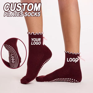 Calcetines Deportivos de Algodón Antideslizantes para Pilates, Diseño Personalizado, Logotipo Personalizado, Calcetines Profesionales para Mujer, MOQ Bajo - Product Image 1