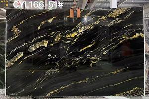 Marbre Doré Cosmique Naturel Noir aux Veines Dorées Éblouissantes pour Murs <span class=keywords><strong>D</strong></span>écoratifs Modernes de Luxe, Cuisines Extérieures Commerciales Haut de Gamme et Villas - Product Image 3