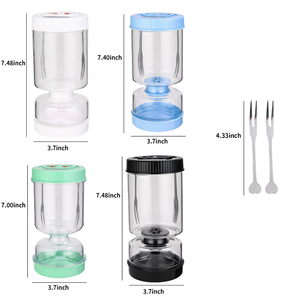 Wholesale High Borosilicate Glass Olive and <b>Pickle</b> Strainer <b>Jar</b> Hourglass with Flip Container Airtight Food Storage - Product Image 1