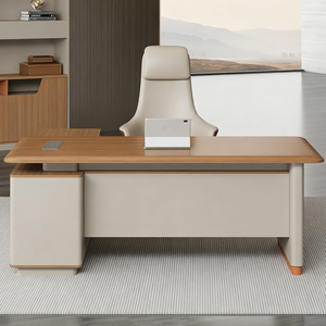 Bureau de direction moderne et luxueux, table de bureau de haute qualité pour manager avec boîte de rangement pour câbles intégrée, mobilier de bureau professionnel haut de gamme - Product Image 3
