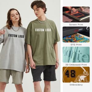 T-Shirt Oversize <span class=keywords><strong>Vintage</strong></span> in Puro Cotone 250G Lavato, Tinta Unita, Manica Corta da Uomo, Taglie Grandi, Vendita all'Ingrosso - Product Image 5