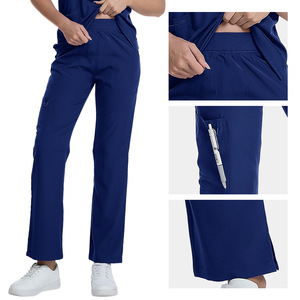 Beauty Spa Skin Care Therapist Work Uniform Elastic V Neck Moisture Wicking Split Set Women Hospital Uniforms - Product Image 3