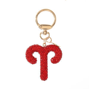 2025 fabricante nuevo creativo de alto color diamante Metal llavero nueva constelación de moda cadena colgante decorativa para coches - Product Image 3