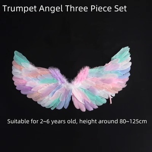 Nuovo Design con piume per Cosplay di Halloween Costume da ali <span class=keywords><strong>d</strong></span>'<span class=keywords><strong>angelo</strong></span> arcobaleno professionale - Product Image 5