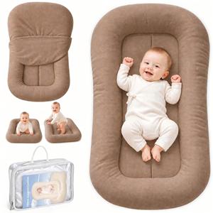 Hot Sale Infant Support <b>Cushion</b> Soft Portable Baby <b>Lounger</b> Nest Washable Newborn Tummy Time Baby Sleeping Mat with Storage Bag - Product Image 1