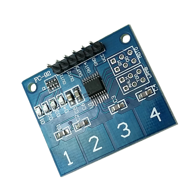 OKY3421 4 Channel Capacitive Touch Sensor Module TTP224 for Smart Home Switch Control