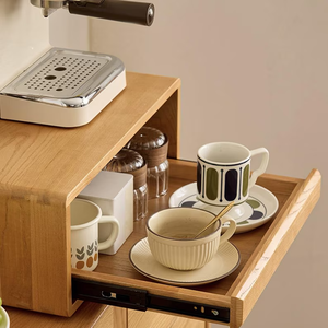 Support de rangement portable en bois massif de style américain pour tasses à café et capsules, avec montage facile pour plan de travail de cuisine - Product Image 6