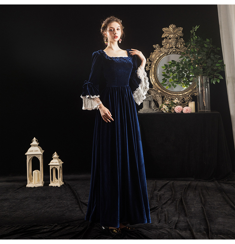 navy blue renaissance dress Navy Blue Chenille Corset Dress