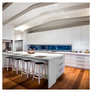 Diseño de estilo <span class=keywords><strong>Prima</strong></span>, muebles para el hogar personalizados pequeños, gabinetes de melamina en forma de L, cocina con fregadero - Product Image 4