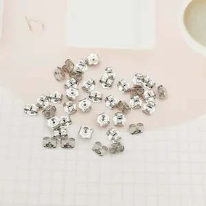 Pendientes de mariposa de oro macizo, 9K, 14K, 18K, precio de fábrica, accesorios de joyería DIY de latón real