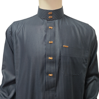 Qamis d'hiver pour homme, style saoudien, traditionnel musulman, de haute qualité, uni, à manches longues, en polyester, pour affaires et mariages