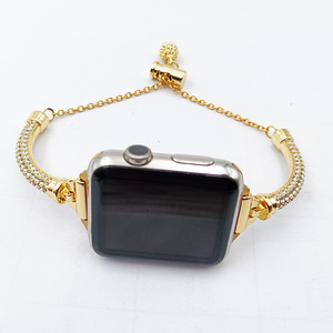 Bracelets de montre minces femmes mode diamant <span class=keywords><strong>bracelet</strong></span> délicat pour <span class=keywords><strong>Apple</strong></span> <span class=keywords><strong>Watch</strong></span> 38mm <span class=keywords><strong>40mm</strong></span> 41mm 45mm Bling métal bande <span class=keywords><strong>Bracelet</strong></span> habillé - Product Image 5