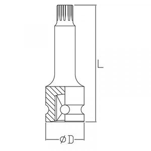 FERVI - BI433M018 1/2 ''Impact Ribe bit socket - EAN 8012667271664 TOMAS DE IMPACTO Y ACCESORIOS - Product Image 2