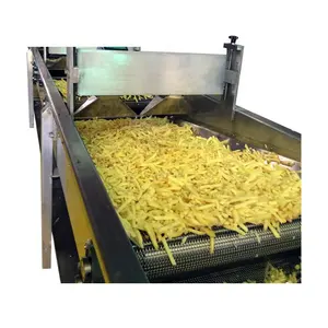 Ligne de production de frites à convoyeur de levage Coupe-frites Machine à grignoter Équipement d'épluchage de pommes de terre fraîches