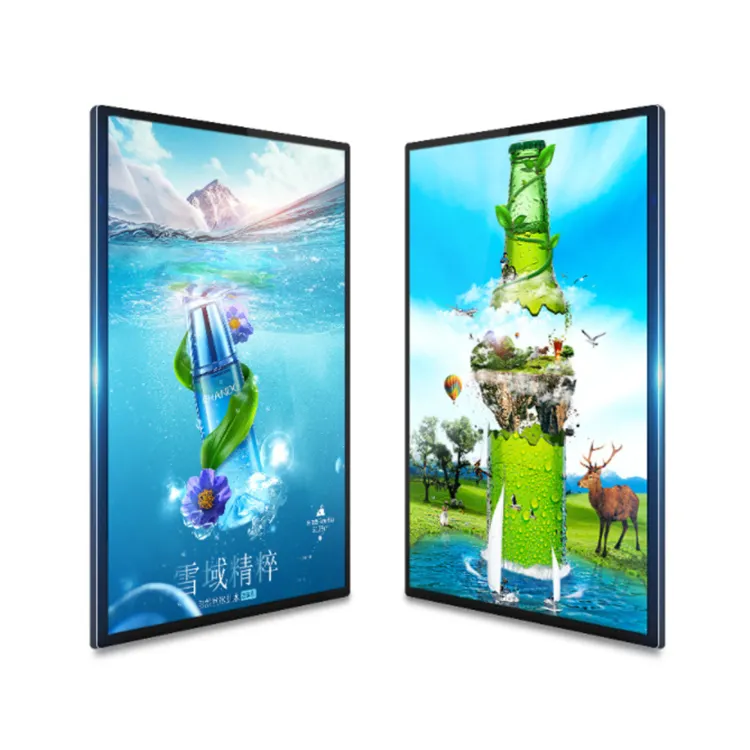 अल्ट्रा पतली 43 "डिजिटल साइनेज Android11 Octa कोर दीवार घुड़सवार एलसीडी विज्ञापन डिस्प्ले स्क्रीन विज्ञापन इनडोर के लिए