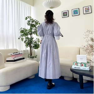 Robe midi ample et fluide grande taille pour femme, décontractée, pour le bureau, printemps, en tissu naturel, vente en gros, logo personnalisé, OEM - Product Image 4