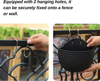 Panier suspendu en rotin imitation pour balcon, jardin, extérieur, intérieur, pot de plante mural