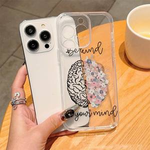 <span class=keywords><strong>Cerebrum</strong></span> y estampado de flores a prueba de golpes espacio TPU funda de teléfono móvil para Iphone 8 X Xr Xs 11 12 13 14 15 16 17 Pro Max - Product Image 1