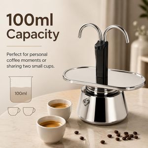 Mini Cafetera Express para Estufa, Percolador de Espresso de 2 Tazas, Cafetera Moka - Product Image 3
