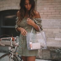 Sacs fourre-tout en PVC transparent légers et confortables pour femmes, sac de plage imperméable