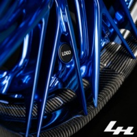Jantes forgées modulaires 2 pièces 18-22 pouces avec logo personnalisé, lèvre en carbone bleue, design Deep Dish pour VW Golf