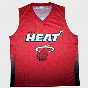 Camiseta de Baloncesto Personalizada con Transferencia Térmica Completa, Color Rojo, Unisex, Sin Mangas, con Botones al Frente, Transpirable, Antibacteriana, Tallas Grandes - Product Image 1