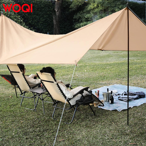 WOQI portátil Picnic Shadow gran lona refugio tienda <span class=keywords><strong>para</strong></span> acampar al aire libre y Playa Rainfly lluvia lona con accesorio poste mosca hoja - Product Image 6
