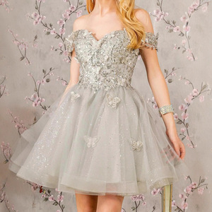 <span class=keywords><strong>Vestido</strong></span> Formal <span class=keywords><strong>de</strong></span> <span class=keywords><strong>Noche</strong></span> <span class=keywords><strong>para</strong></span> Mujer, Estilo Línea A, Largo hasta <span class=keywords><strong>la</strong></span> Rodilla, Cuello en V, con Apliques Florales, <span class=keywords><strong>para</strong></span> Banquetes, Otoño, Cachemira - Product Image 3