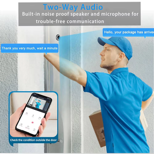 170 °   Caméra <span class=keywords><strong>sans</strong></span> <span class=keywords><strong>fil</strong></span> de visionnement intérieure à audio bidirectionnel V380, caméra de porte d'entrée, <span class=keywords><strong>judas</strong></span>, caméra IP 2.0MP avec objectif de 1.78mm - Product Image 3