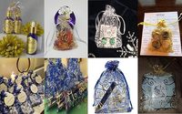 Heiß begehrte transparente Organza-Beutel mit Wimpernprint für Hochzeitsgeschenke, luxuriöse Schmuck- und Süßigkeitenkarten, goldene Linienverzierung, Kordelzug, Schmuckgeschenke