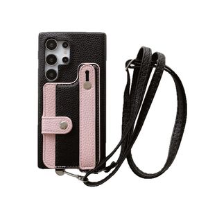 Funda de teléfono de cuero multifuncional con tarjetero y cordón Funda de dos tonos de moda para Samsung <span class=keywords><strong>S</strong></span> <span class=keywords><strong>22</strong></span> S23 S24 S25 <span class=keywords><strong>Ultra</strong></span> Plus - Product Image 5