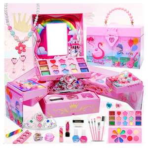 Chơi Trò Chơi Trẻ Em Bé Màu Hồng Mỹ Phẩm Công Chúa <span class=keywords><strong>Make</strong></span> Up DIY Bead Vòng Đeo Tay Làm Kit Cho Cô Gái, Hộp Đầy Đủ Thiết Lập Trang Điểm Đồ Chơi Cho Bé - Product Image 2