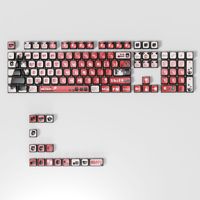 XDA Profile PBT Dye Sublimation Keycap Set Red Black Anime Style Custom Keycaps for Mechanical Keyboard