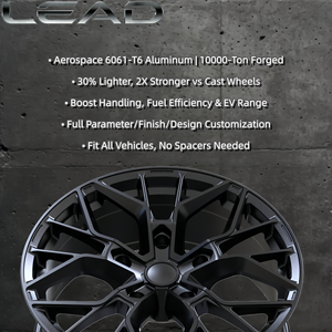 Jantes forgées LEAD Custom 16-24 pouces 6061-T6 noir mat pour Mercedes BMW <span class=keywords><strong>Audi</strong></span> Porsche - Product Image 3