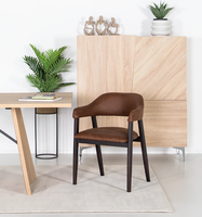 Chaises de salle à manger en bois de luxe modernes nordiques avec accoudoirs rembourrés en tissu pour maison appartement ou hôtels meubles de salle à manger