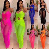 2025 <strong>Top</strong> <strong>Sellers</strong> Beach Dress Solid Color Sling Hollow Out Womans Swimwear Two <strong>Piece</strong> Swim Suit