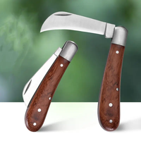 Offre Spéciale Camping en plein air jardin lame en acier inoxydable manche en palissandre pliant greffage couteau bonsaï semis arbre élagage outil