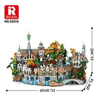 Set de Construcción Reobrix 55015 Rivendell - 4406 Piezas, Ciudad del Valle de la Fantasía con Cascada y Puente, Modelo Coleccionable para Adultos, 14+
