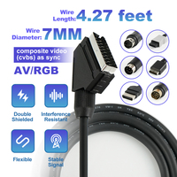 Kabel Video EU 1.3m, kualitas tinggi Video komposit pada sinkronisasi kabel Scart RGB untuk Saturnus/MD/Xbox/PS1/PS2/PS3 konsol Video Game
