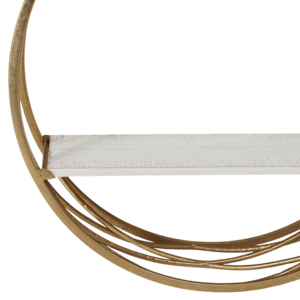 Mensola circolare da parete in metallo, organizer rotondo da appendere per soggiorno o camera da letto, decorativa in ferro - Product Image 4