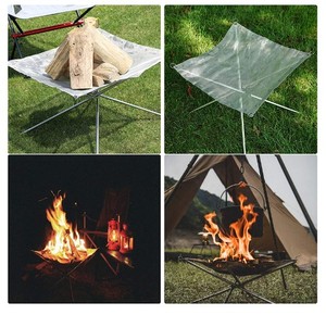 ポータブルファイヤーピットステンレス鋼折りたたみ式ファイヤーピットキャンプ用キャンプファイヤー火格子バーベキューグリルピクニック用 - Product Image 5